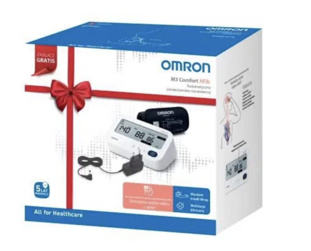 Ciśnieniomierz OMRON M3 Comfort AFIB + zasilacz