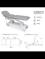 Stół rehabilitacyjny elektryczny 3-sekcyjny z pełną regulacją wszystkich sekcji ELEMENT 04